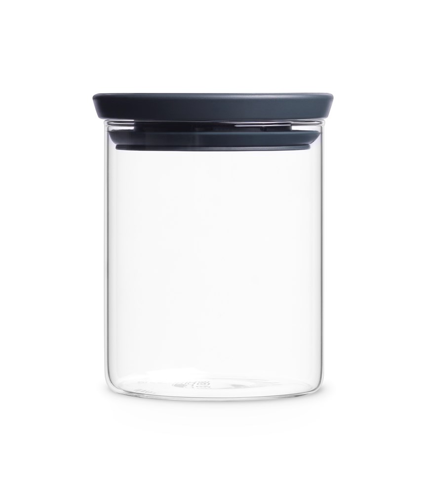 GLAZEN VOORRAADPOT 0,6L GRIJS