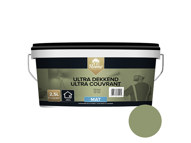Peinture Murs & Plafonds Ultra Couvrante Mat Vert Olive 2,5l