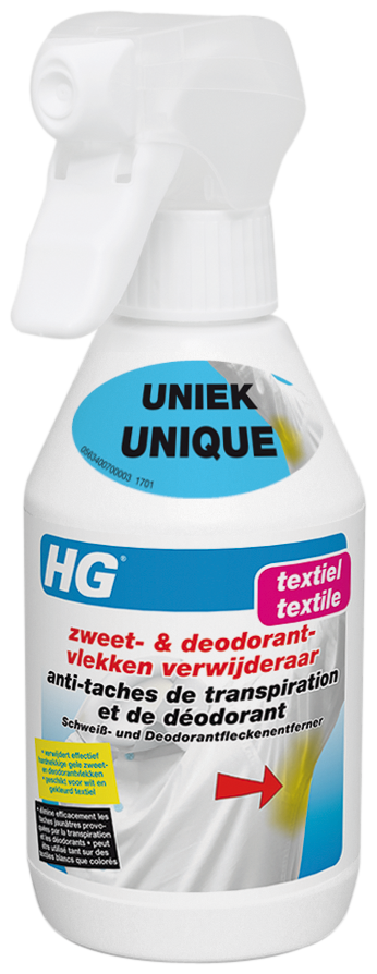 HG ZWEET- EN  DEODORANTVLEKKEN VERWIJDERAAR 250ML