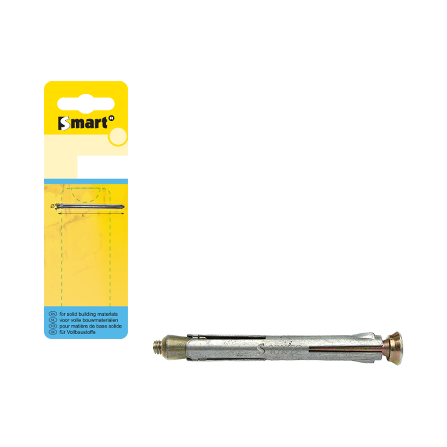 Smart Met. Kozijnplug + Afdkap M10x72 Zn