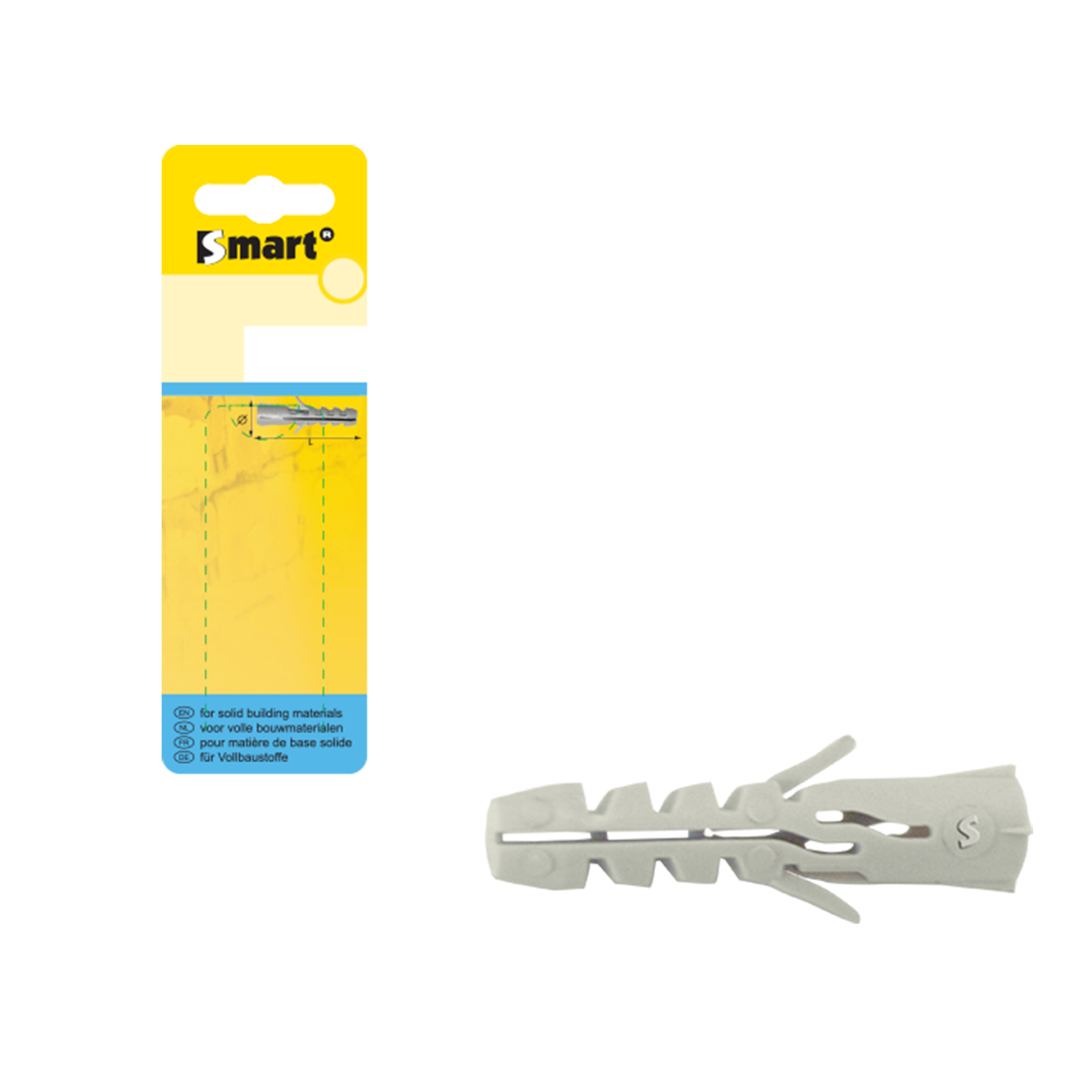 Nylon Plug S Zndr Boord ø4x20 Grijs