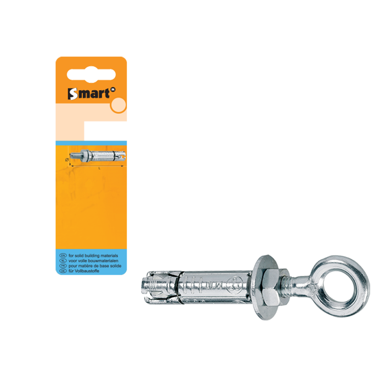 Smart Keilbouthuls + Oog M8x50x90 ø14 Zn